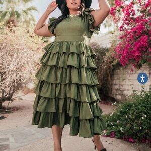 JessaKae Green Ruffled Dress - XL